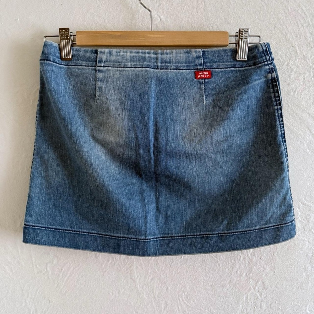 Y2K Miss Sixty Denim Mini Skirt with Zipper Size S - Picture 4 of 6